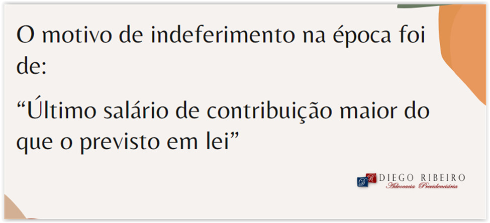 Negativa baseada no último salário de contribuição acima do limite