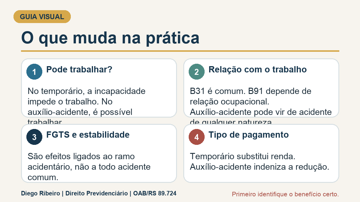 Infográfico sobre trabalho, relação ocupacional, FGTS, estabilidade e tipo de pagamento.
